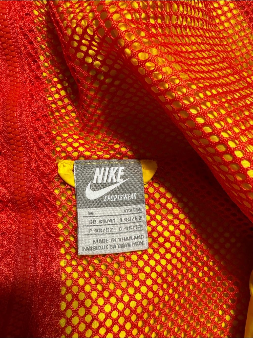 Nike Red Mesh Jacket with Yellow Lining